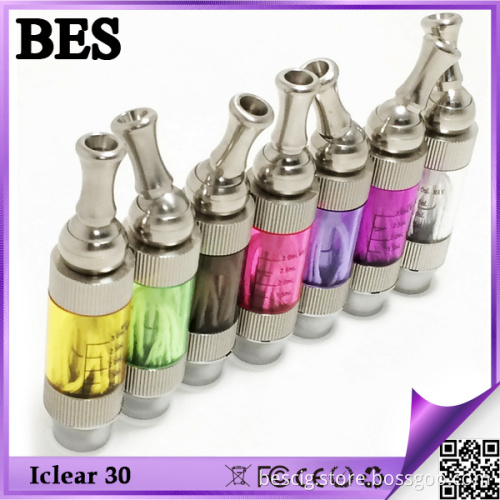 Top Selling Ecig Colorful Atomizer Iclear 30 Pyrex Glass Tank